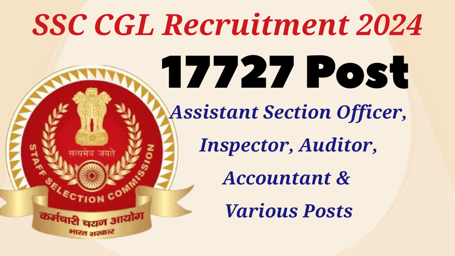 Ssc Cgl Recruitment Posts Apply Online