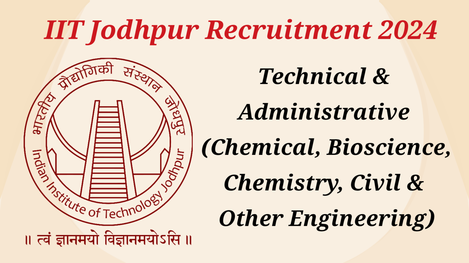 IIT Jodhpur Recruitment 2024 (122 Posts) - Apply Online